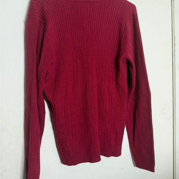 JEANNE PIERRE Deep Red V-Neck Sweater - Picture 6 of 9